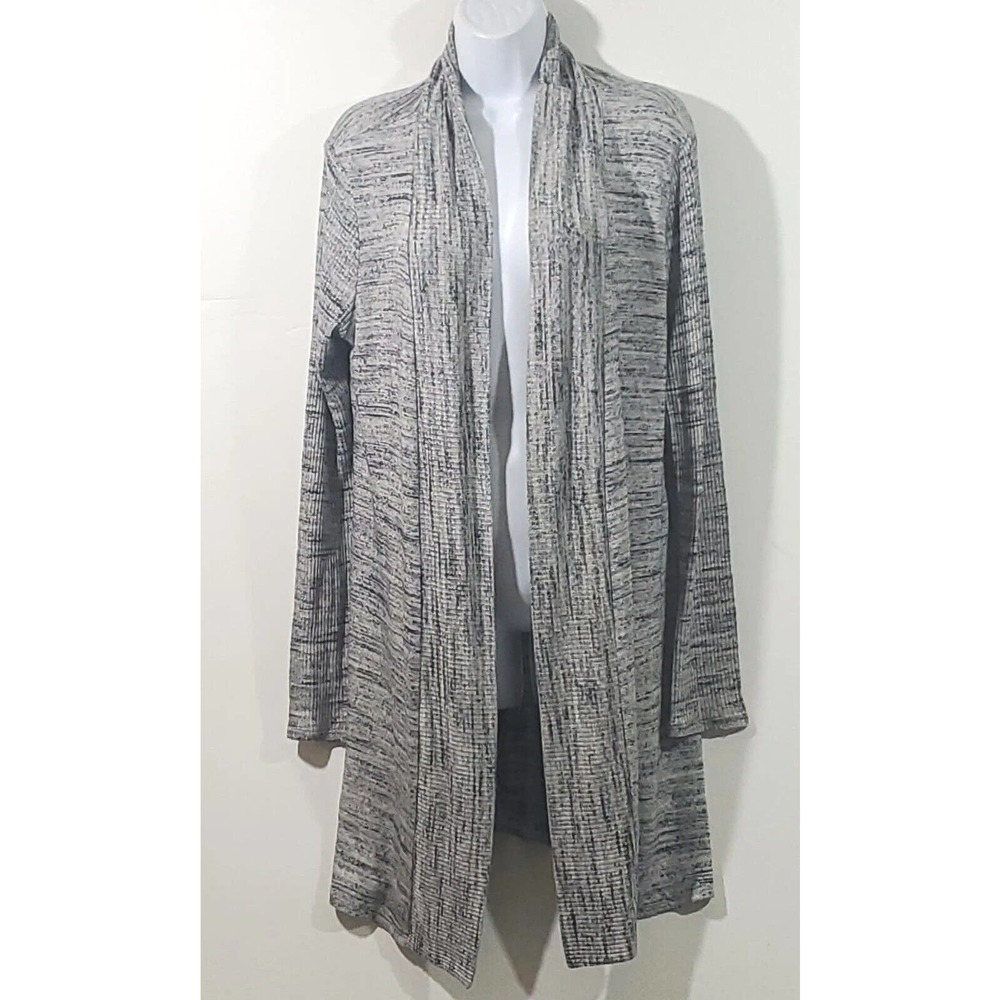 Laila Jayde Open Front Medium Soft Long Sleeve Space Dye Duster Cardigan Sweater